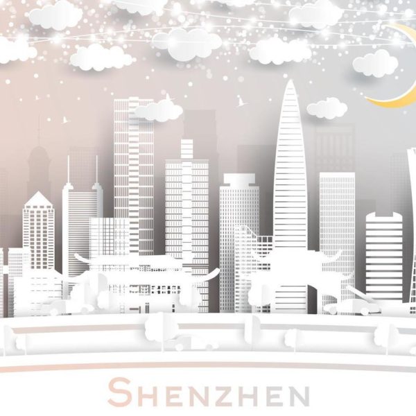 shenzhen-china-city-skyline-in-paper-cut-style-with-white-buildings-moon-and-neon-garland-vector shenzhen-china-city-skyline-in-paper-cut-style-with-white-buildings-moon-and-neon-garland-vector